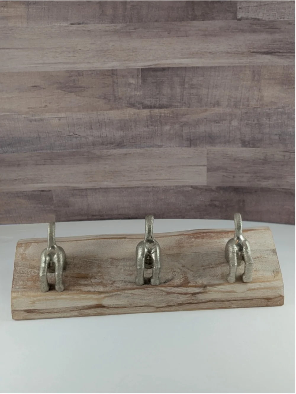 Silver Dog Booty Tail Wall Hooks
